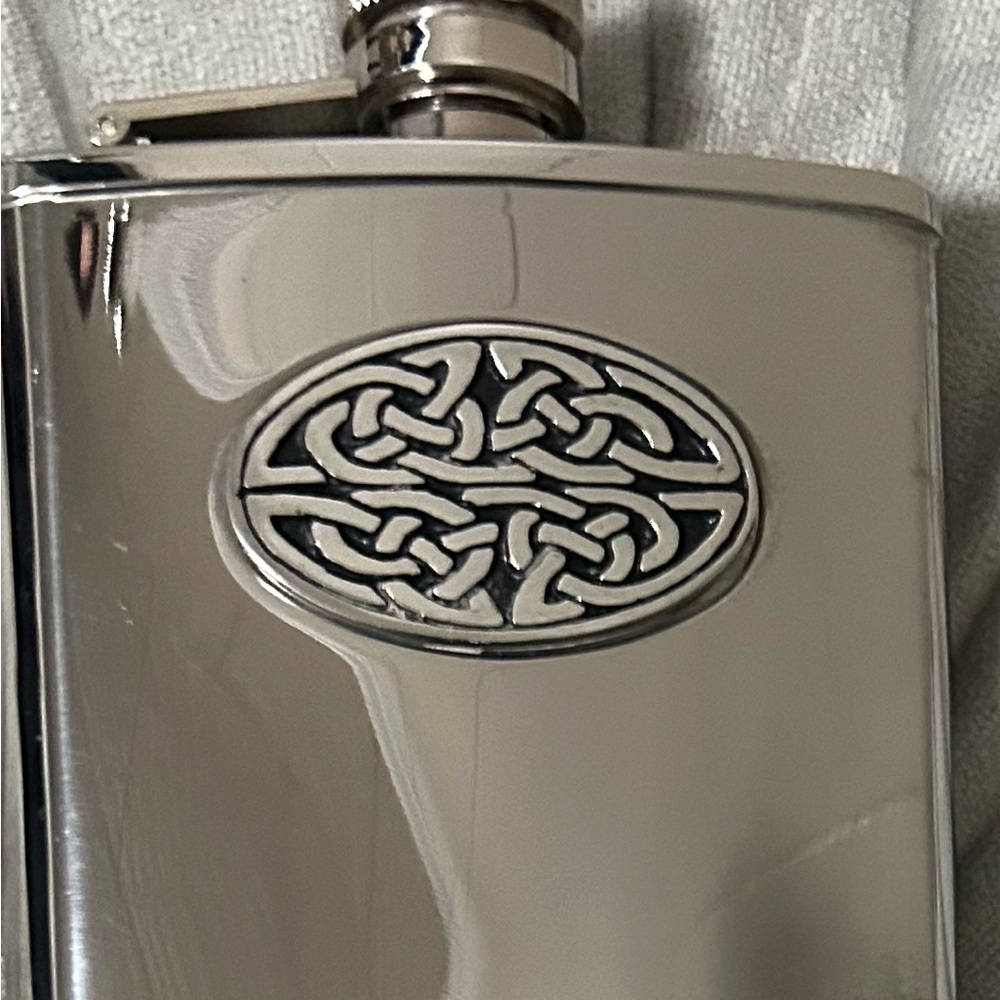 Celtic Knot Hip Flask with Intricate Design